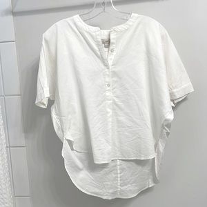Loft petite short sleeve white 100% cotton